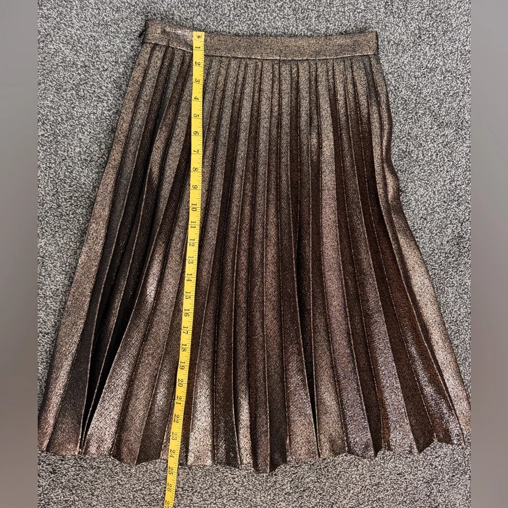 Kate Spade Metallic Pleated Skirt Evening Special Occasion Size 4 zipper entry